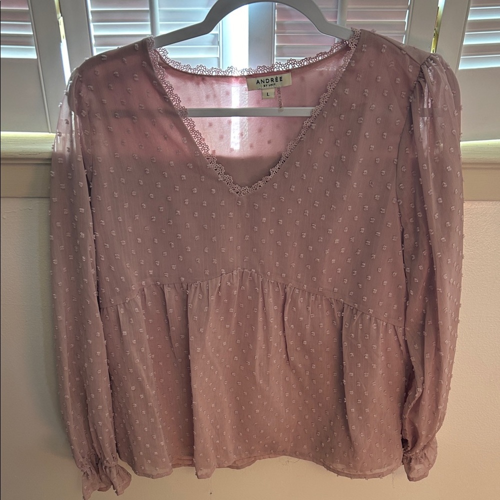 Andree Mauve Textured Blouse